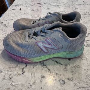 Kids Gray and Green Sneakers